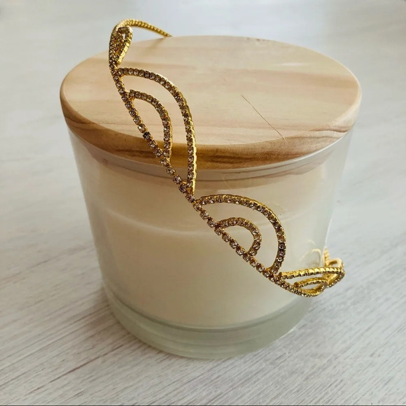 Anthropologie Jennifer Behr Elisabetta Tiara 12K Plated Gold - Picture 8 of 10